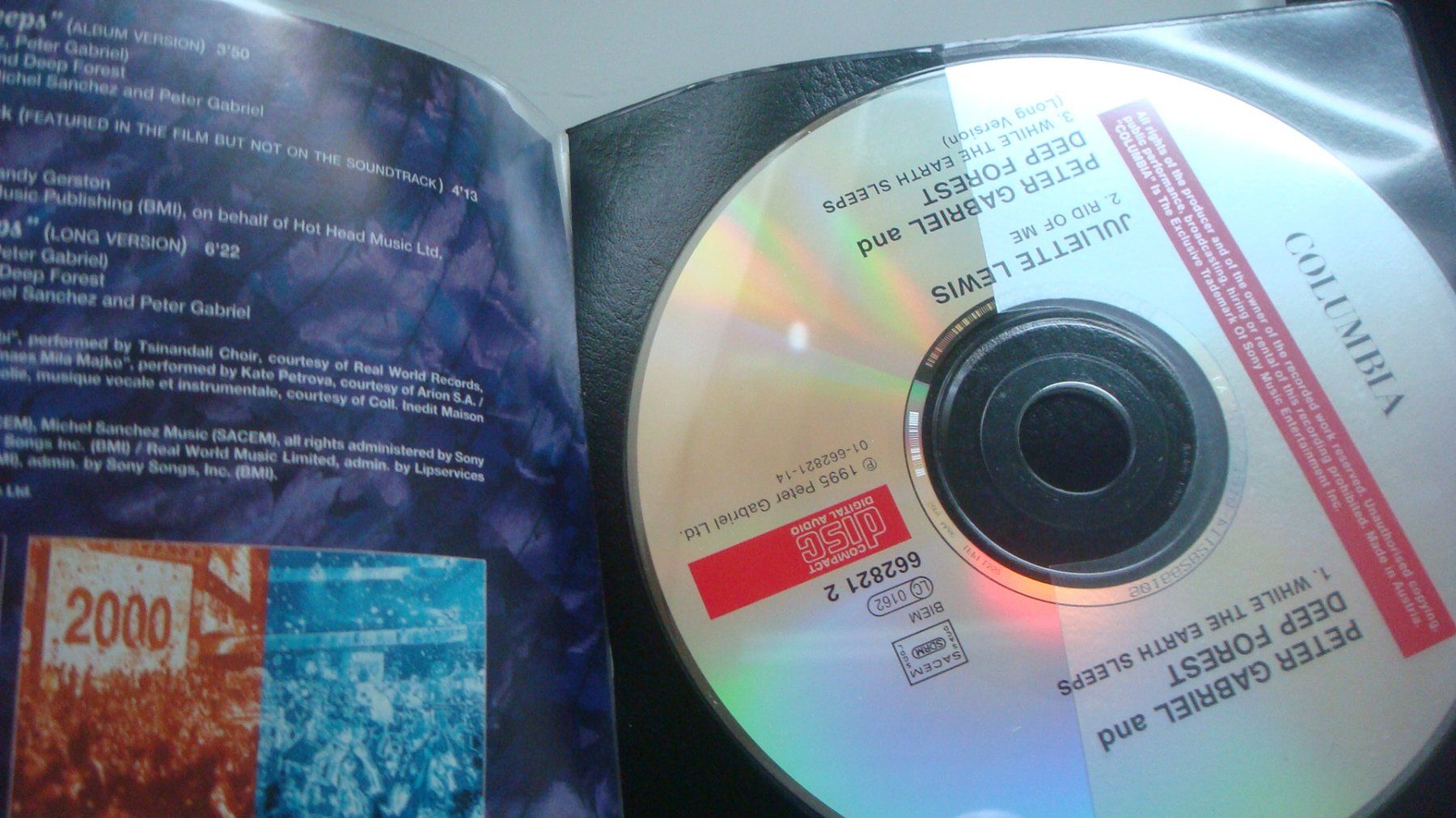 CDs: Peter Gabriel deep forest While the Eart Sleeps Maxi S. 1995 – D'occasion à Münchenstein par Pesci6 1