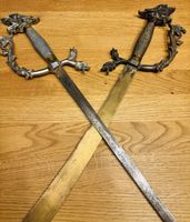 Massiver Messing Säbel und passendes Schwert- Wanddekoration