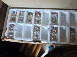 9 Weihnachtsengel Anhänger Glas Dekoration neuwertig