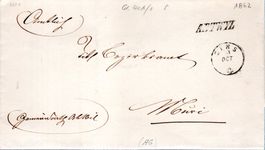 1862 ADTWIL AUF FALTBRIEF MIT INHALT NACH MURI + ST. SINS