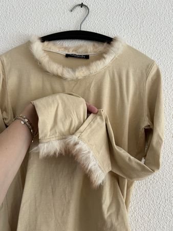 Betty Barclay pull beige fourrure T38 - hiver chic!