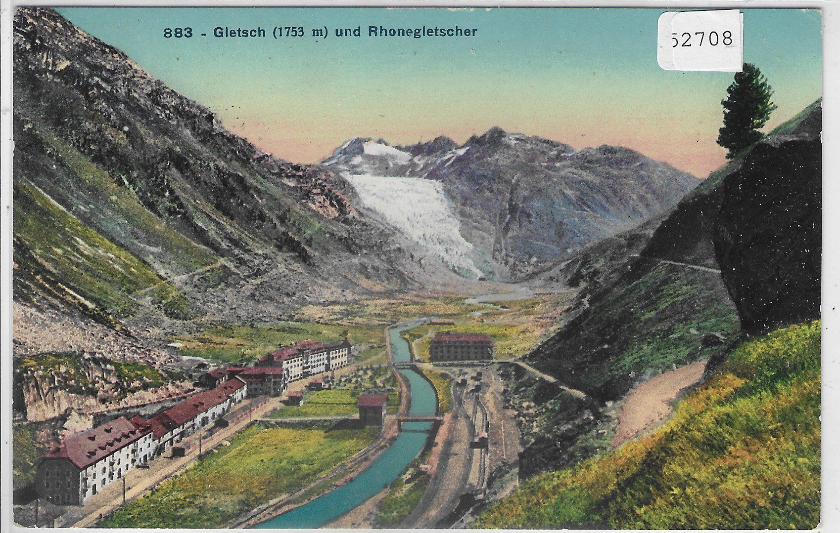 Ansichtskarten: Gletsch und Rhonegletscher - Litho – Gebraucht aus Ettingen von Kartenplanet
