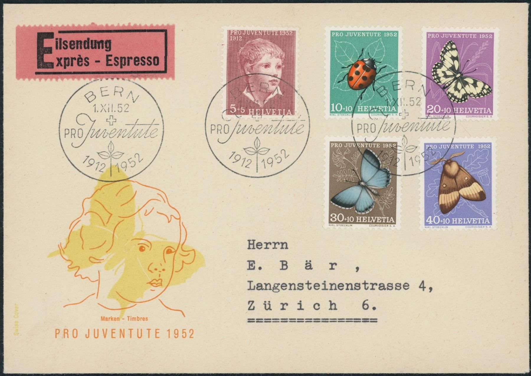 Alle Briefmarken: 1952 - Pro Juventute - FDC ET – Gebraucht aus Schindellegi von leecollect