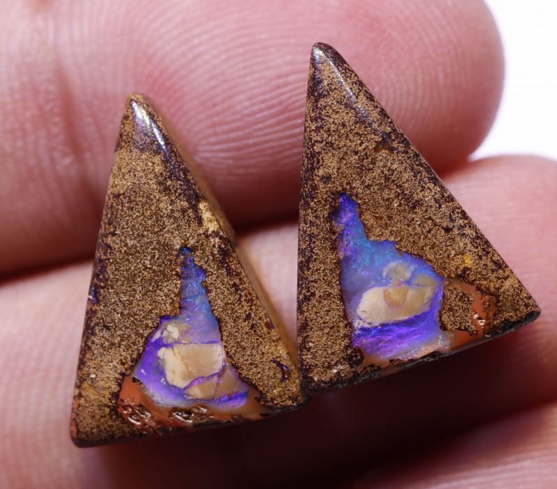 Pietre preziose: Australischer Boulder Opal Paar 18.41Cts – Nuovo (secondo la descrizione) da Bern venduto da Grindelwaldaus 1