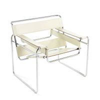 2 Original Wassily Chair Sessel Rindkernleder cremeweiss