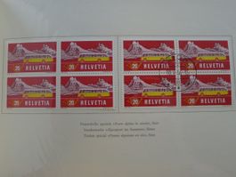 1956, Nr.325+315 Viererblöcke in PTT-HEFT (*/**/O) BRIG+SION