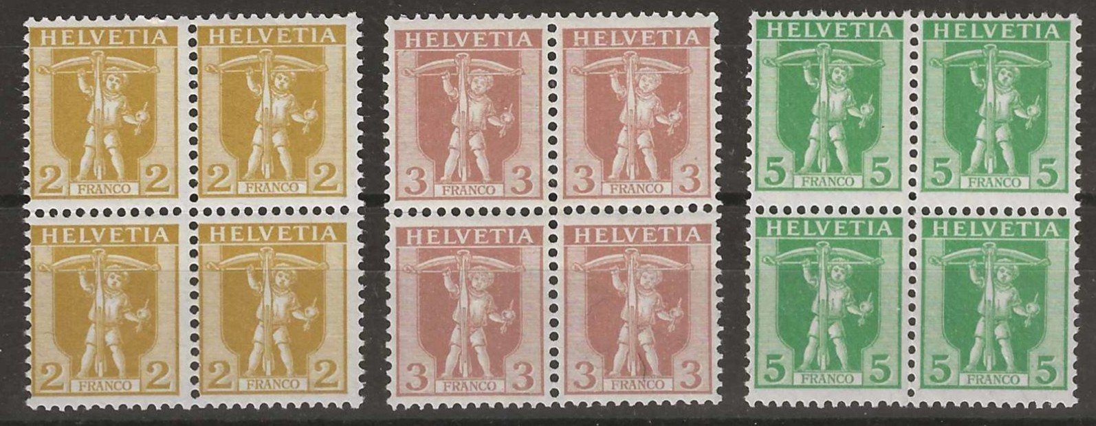 Alle Briefmarken: 1907 : Serie Nr. 101  - 103, Tellknabe, postfrisch im VB ** – Neu (gemäss Beschreibung) aus Gümligen von Geniusbuy