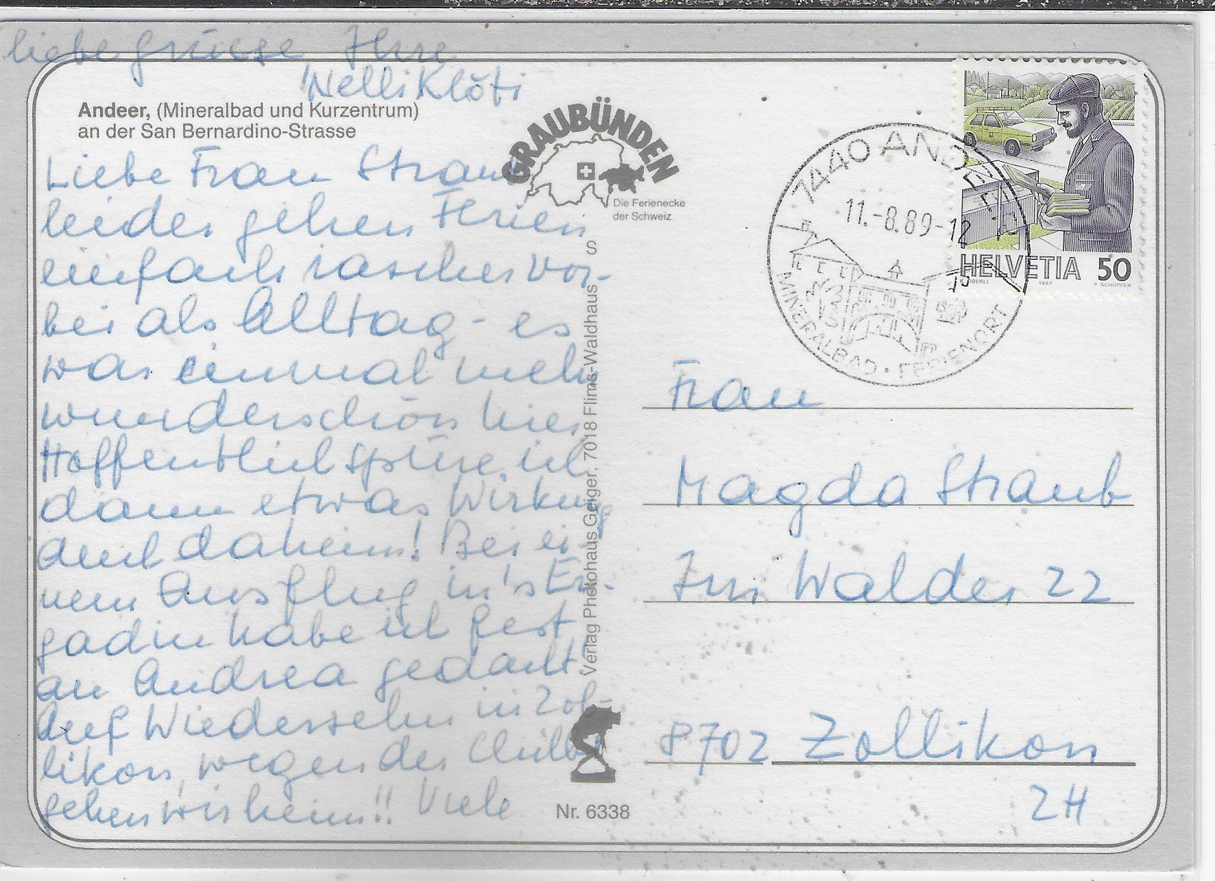 Cartoline postali: Andeer - Generalansicht – Usato da Ettingen venduto da Kartenplanet 1