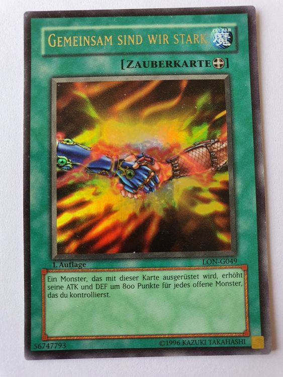 Yugioh Gemeinsam sind wir stark LONG049 1.Auflage !!! Kaufen auf Ricardo