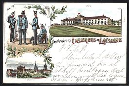 Litho Lausanne, Caserne, Soldaten in UNi