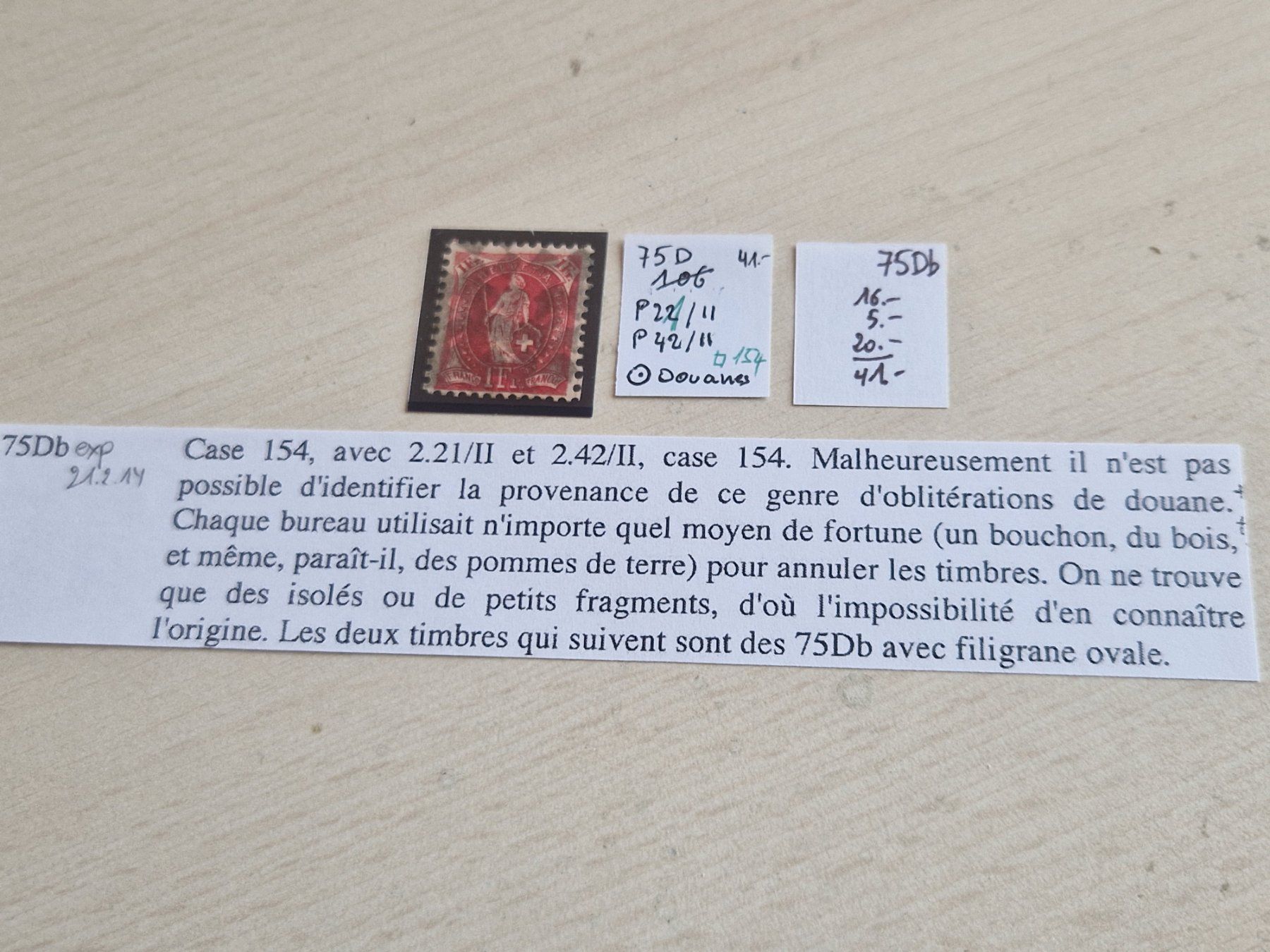 Alle Briefmarken: Stehende 75Db, Plattenfehler 2.21/II / 2.42/II, ab 1.- – Gebraucht aus Burgdorf von Glossy01