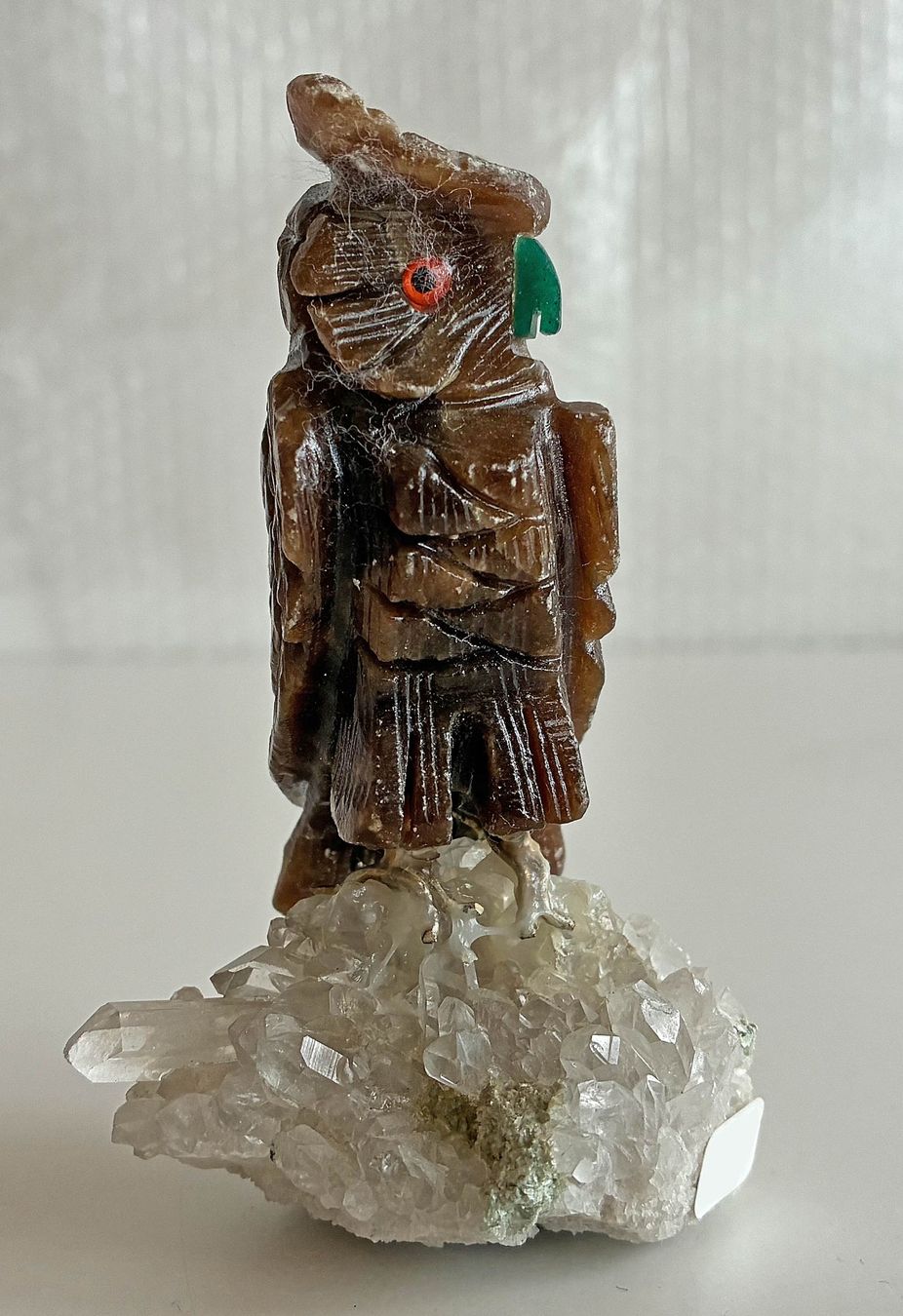 Statuette: Stein Eule auf Kristall – Usato da Bäretswil venduto da robsonantik