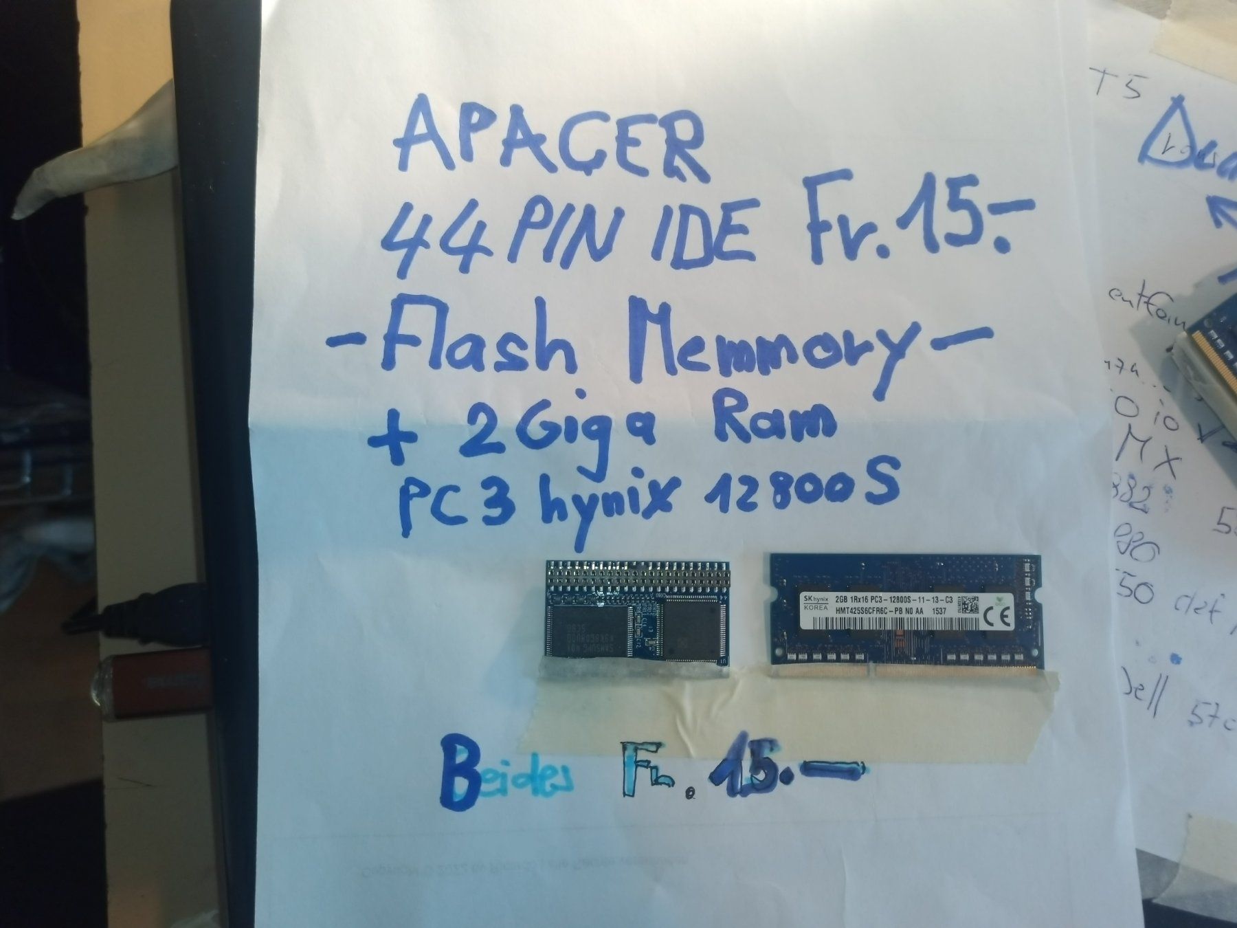 Memoria / RAM: 10 stk ddr 3 ram a 2 giga – Usato da wila venduto da audi48 2