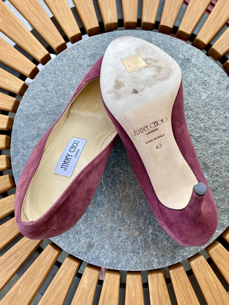 Jimmy Choo Damenschuhe: Escarpins Jimmy Choo en daim taille 40 – Gebraucht aus Genève von Lucie.hwrth 1