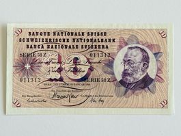 10 Fr. BANKNOTE 1969, Schweiz, ziemlich Bankfrisch!