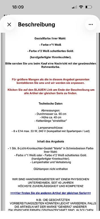 Kronleuchter & Deckenlampen: Kronenleuchter, antik weiss – Neu und originalverpackt aus Bibern SH von P.Maria.Daisy3 1