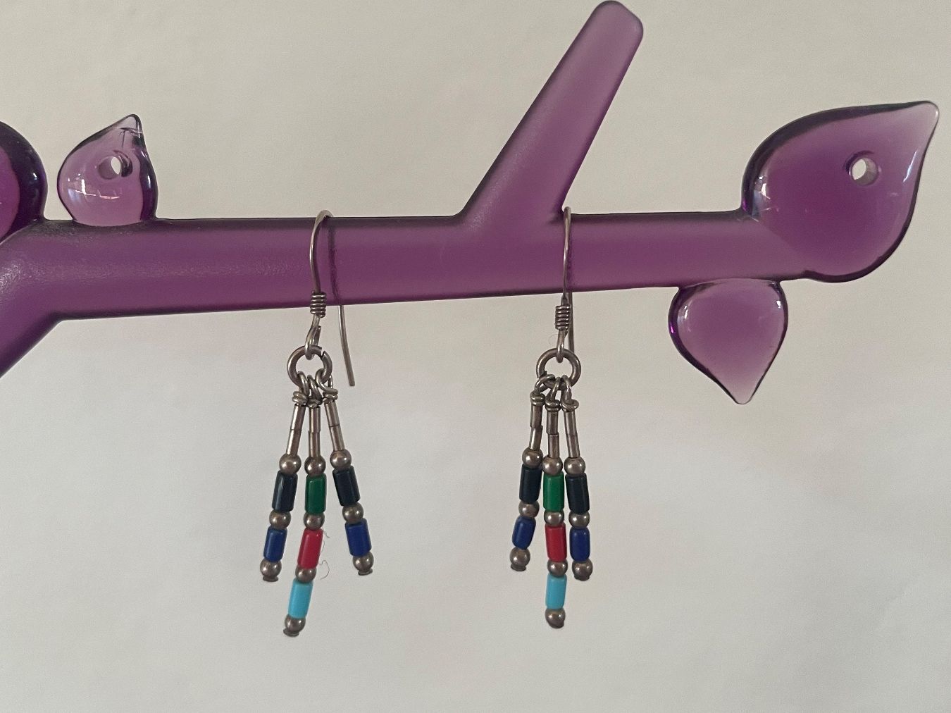 Orecchini pendenti & Orecchini a lobo: Vintage Navajo Silberohrringe bunte Perlen – Usato da Clarens venduto da Lois86