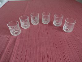 6 Kristallgläser, Shot Glaeser, Kristall d'Arques