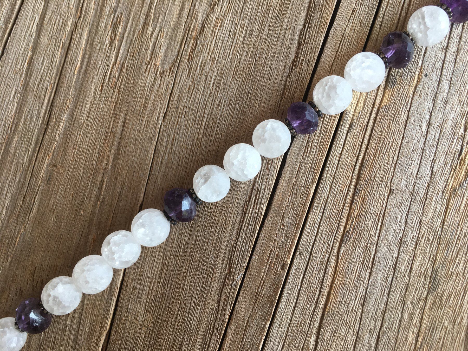 Catenine: BERGKRISTALL / AMETHYST / SILBERTEILE  LÄNGE 40cm – Nuovo e nell'imballaggio originale da Aesch ZH venduto da LiquidAktion 4