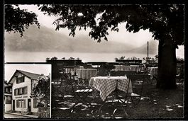 AK Brienz, Restaurant Löwen, Gartenterrasse am See