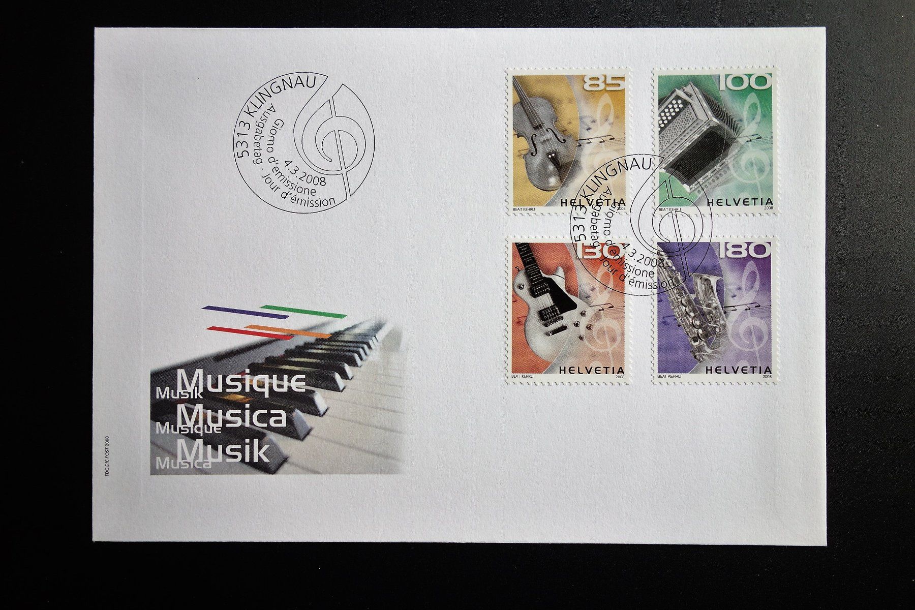 Tutti i francobolli: 2008 FDC Sondermarke Musik – Nuovo (secondo la descrizione) da Mettmenstetten venduto da Sutasso