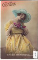 1. April - Modische Femme Dame Frau - coloriert