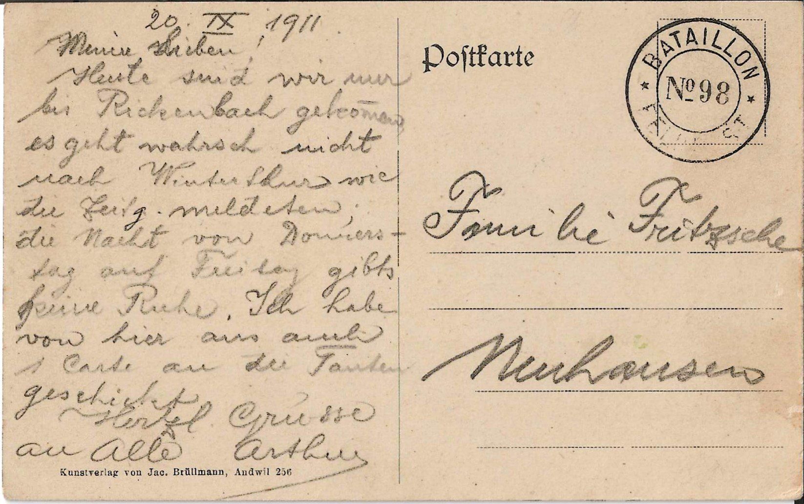 Cartes postales: Karte Rickenbach 1911 – D'occasion à Zürich par Philacat11 1