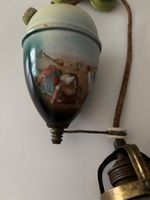 Zugpendellampe mit Bauernmotiv, antik