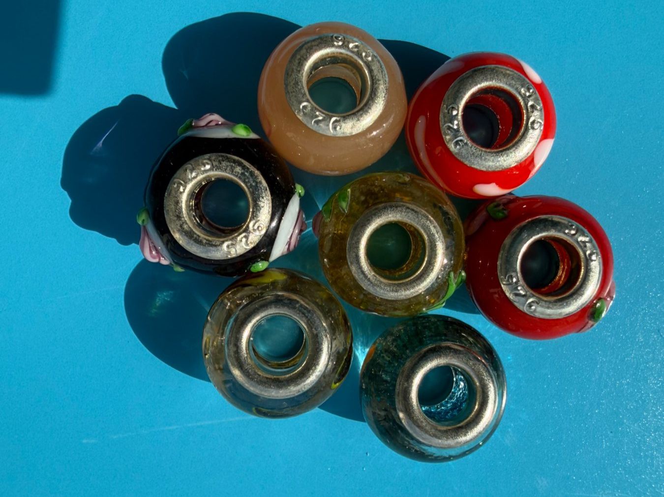 Anhänger: 7 BEAD  PERLEN  PANDORA KOMPATIBEL ASS.   Charmbeads – Gebraucht aus Subingen von ArtBead 2