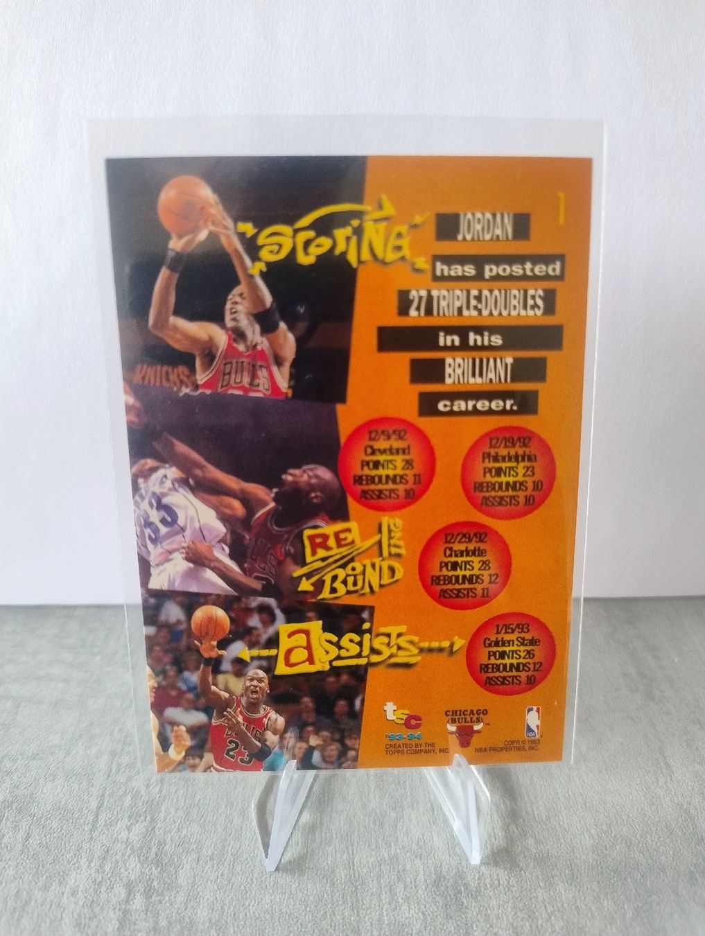 Nba Cartes à collectionner: NBA 1993 STADIUM CLUB MICHAEL JORDAN – Neuf (Voir description) à Martigny par julionix 1