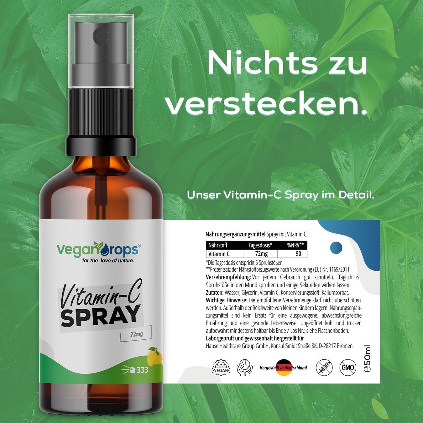 Lebensmittel & Spezialitäten: Vitamin C Spray 50ml 72mg Vegan – Neu und originalverpackt aus Suhr von TradeMasters 5