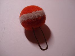 Pompon für Tschakko orange/weiss,