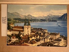 AK von Luzern und die Alpen