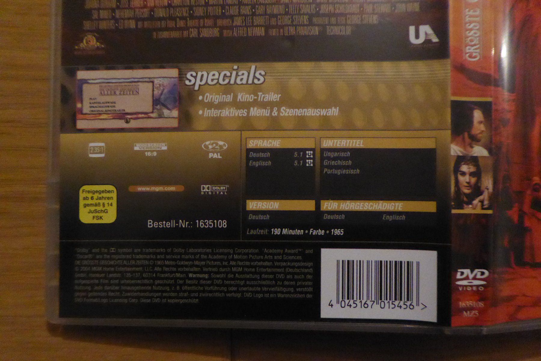Alle DVDs: DVD DIe grösste Geschichte aller Zeiten – Gebraucht aus Allschwil von Summelsarium 2