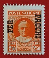 VATIKAN PAPST PIUS XI ÜBERDRUCK PER PACCHI 2.50 LIRE 1931**