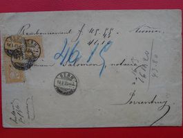 1875: Nr.32 (3x) auf Nachnahme-Brief, 60Rp von BERN -Porrent