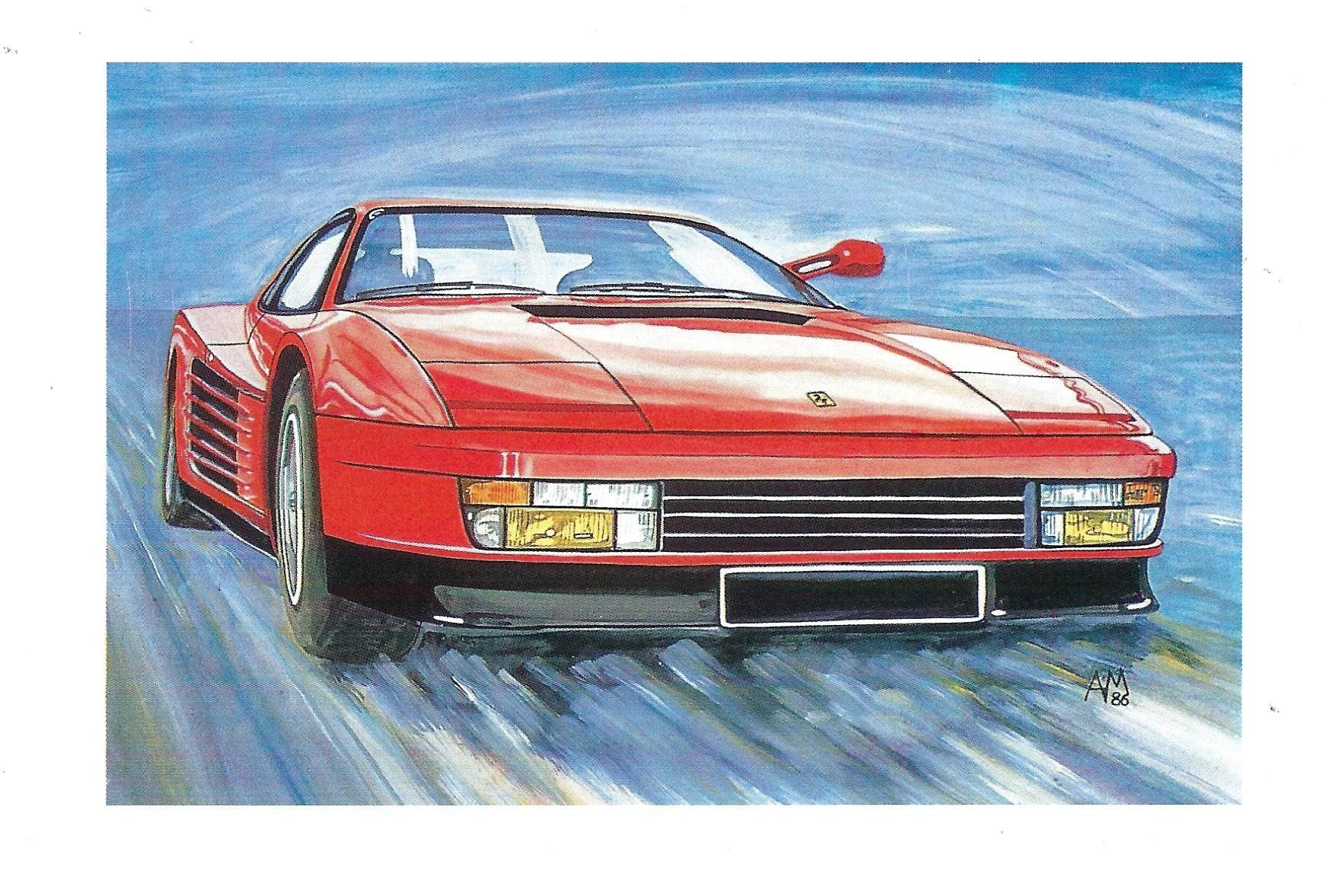 Cartoline postali: Postkarte, Ferrari Testa Rossa – Usato da Aarburg venduto da Hktm