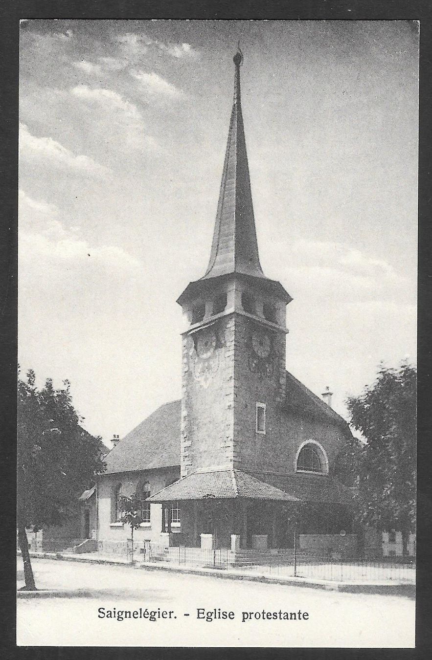 Cartoline postali: Saignelégier Eglise Protestante – Usato da Olten venduto da clotaldi