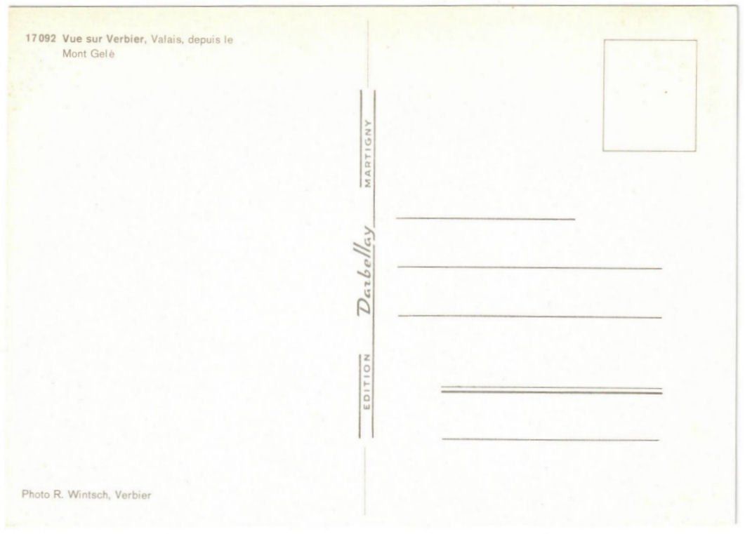 Cartoline postali: Verbier - Luftseilbahn Mont Gelé – Usato da Binningen venduto da Mountainrider 1