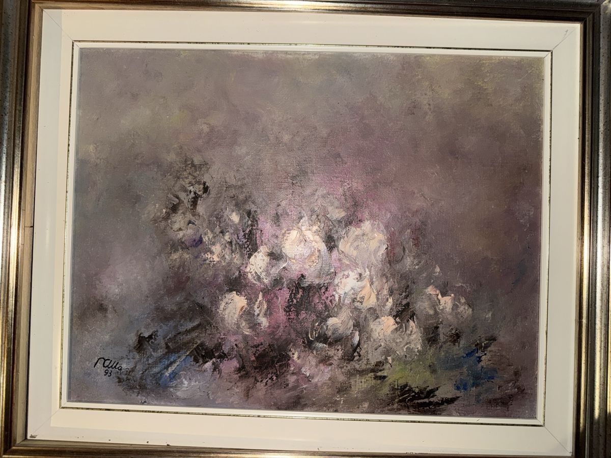 Dipinti: Oil Painting Flowers Abstract Signed – Usato da Cevio venduto da BiadiciT