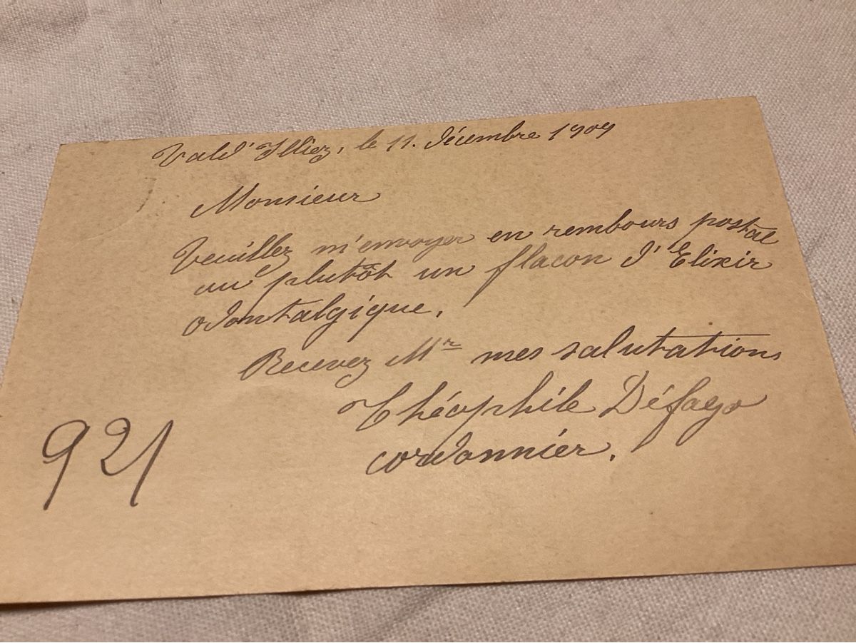 Cartoline postali: St. GINGOLPH cachet de remplacement 1909 sur entier – Usato da Luc (Ayent) venduto da Rebouille 2