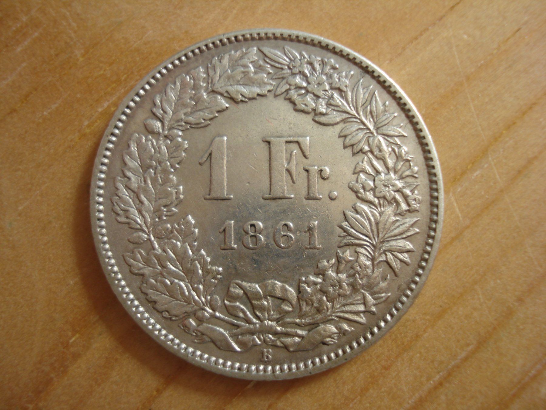 Tutti le monete: (P) 1 Franken 1861  UNZ- – Usato da Erlach venduto da Net-Coins