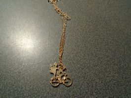 Kette goldfarbig, Anhänger Velo mit Paar