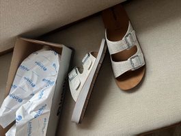 Inblu Sandalen Damen Silber mit Schnallen Grösse 40 NEU