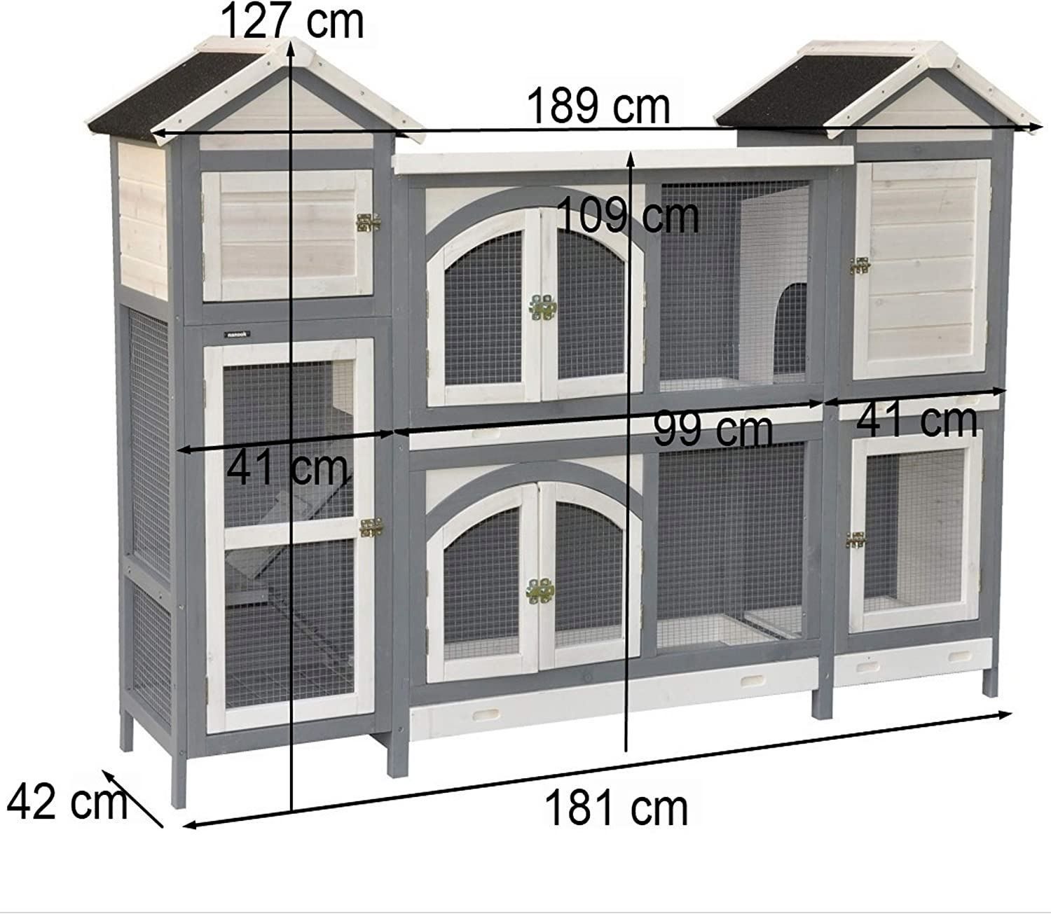 Gabbie, trasporto & Sicurezza: nanook Hasenstall Castle XXL grau – Nuovo e nell'imballaggio originale da Bottighofen venduto da zaap 4
