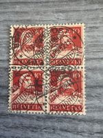 Briefmarken-Block 4er-Set Helvetia 10 Rappen gestempelt