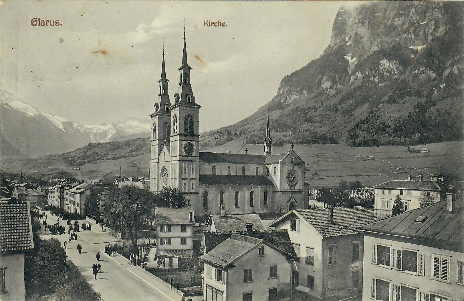 Cartoline postali: Sehr alte AK von Glarus - Teilansicht!  GL – Usato da Flirsch venduto da sammlerliebe