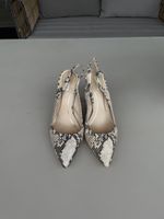 Pumps Snake Print Slingback Heels Size 38 Good Condition