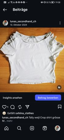 Tally Weijl Crop Shirt, weiss, Grösse M, Top Zustand!