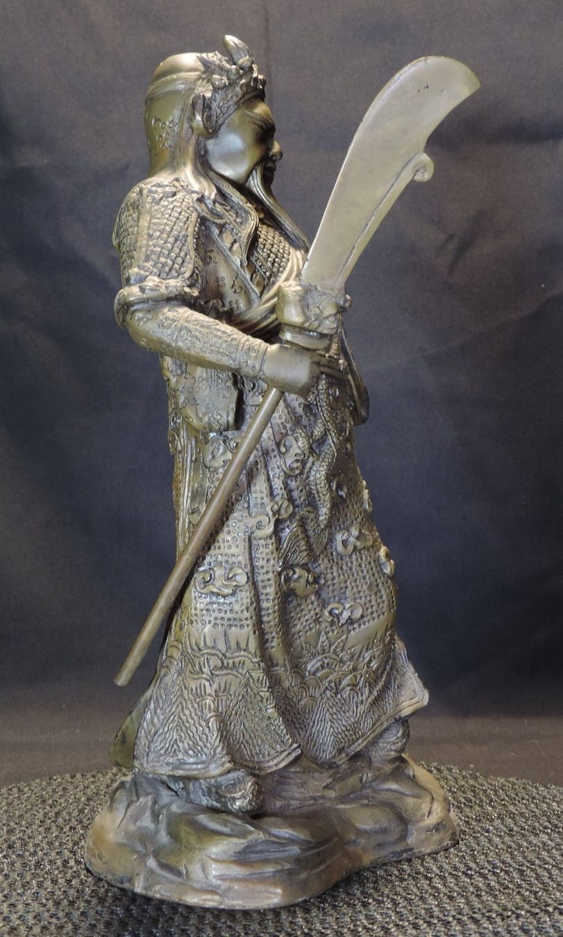 Statuette: Bronzefigur Guan Yu, Chinesischer General – Usato da Duggingen venduto da roterbambus 1